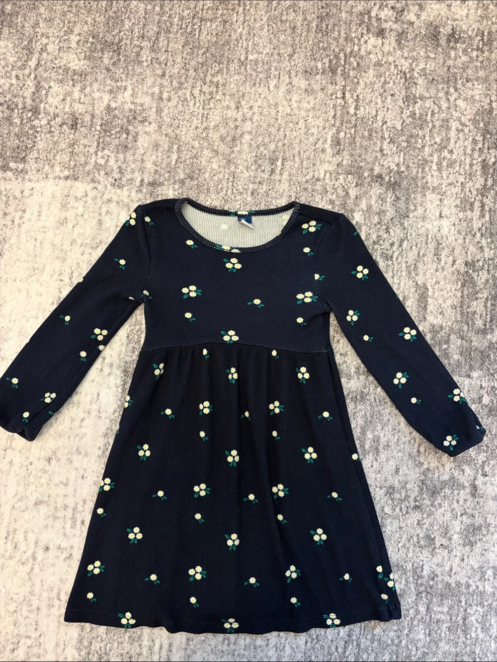 Girls Old Navy Navy Long-Sleeve Floral Knit Dress size 5T